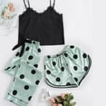 thumbnail image 2 of 3 Piece Cami Pajamas Set Loungewear 3PCS Shorts Outfits and Spaghetti Strap Top + Sleepwear Pant Sets, 2 of 3