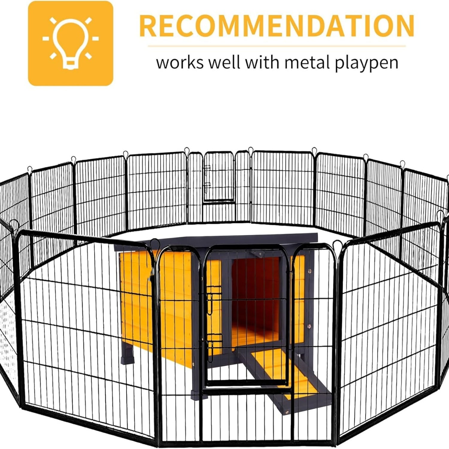 Outdoor Cat House Weatherproof, Rabbit Hutch & Indoor Bunny Cage, Wooden Shelter for Feral Cats, Rabbits, Chickens & Small Animals