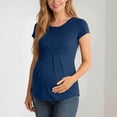 thumbnail image 2 of hoksml Women's Maternity Tops Short Sleeve Pleated T Shirts Casual Pregnancy Blouses for Daily Wear, 2 of 9