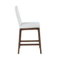 thumbnail image 4 of Milan Rosa Walnut Veneer/White Faux Leather Counter Stool w/ Solid Wood Base, 4 of 11