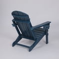 thumbnail image 2 of Set of 2 HDPE Folding Adirondack Chair with Cup Holder, Composite Wood Texture Outdoor Chair for Patio, Garden, Poolside, Deck, Backyard, Navy Blue, 2 of 3