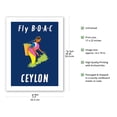 thumbnail image 2 of Ceylon (Sri Lanka) - BOAC - Sri Lankan Tea Picker - Vintage Airline Travel Poster by Aldo Cosomati c.1953 - Bamboo Fine Art 290gsm Paper (Unframed) 17x22in, 2 of 4