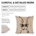 thumbnail image 2 of Modern Sofa Throw Pillow Cover Decorative Outdoor Linen Fabric Pillow Case Rabbit Wearing Leopard Glasses Pillowcase Cute Bunny with Leopard-print Glasses Throw Pillowcases for Sofa Couch 16"x16", 2 of 7