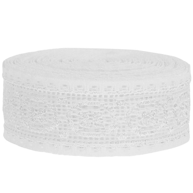 Shisuyan Elastic Lace Ribbon Decorative Trim White Nylon Yarn 1 Set 0.02X1.3In