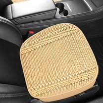 CxhicLuv Car Seat Cushion, Auto Polyester Pad, 47.5x46.5cm All-Season Fully Enclosed, Car Comfort Accessories, Breathable Support for Drivers, Passengers, Beige