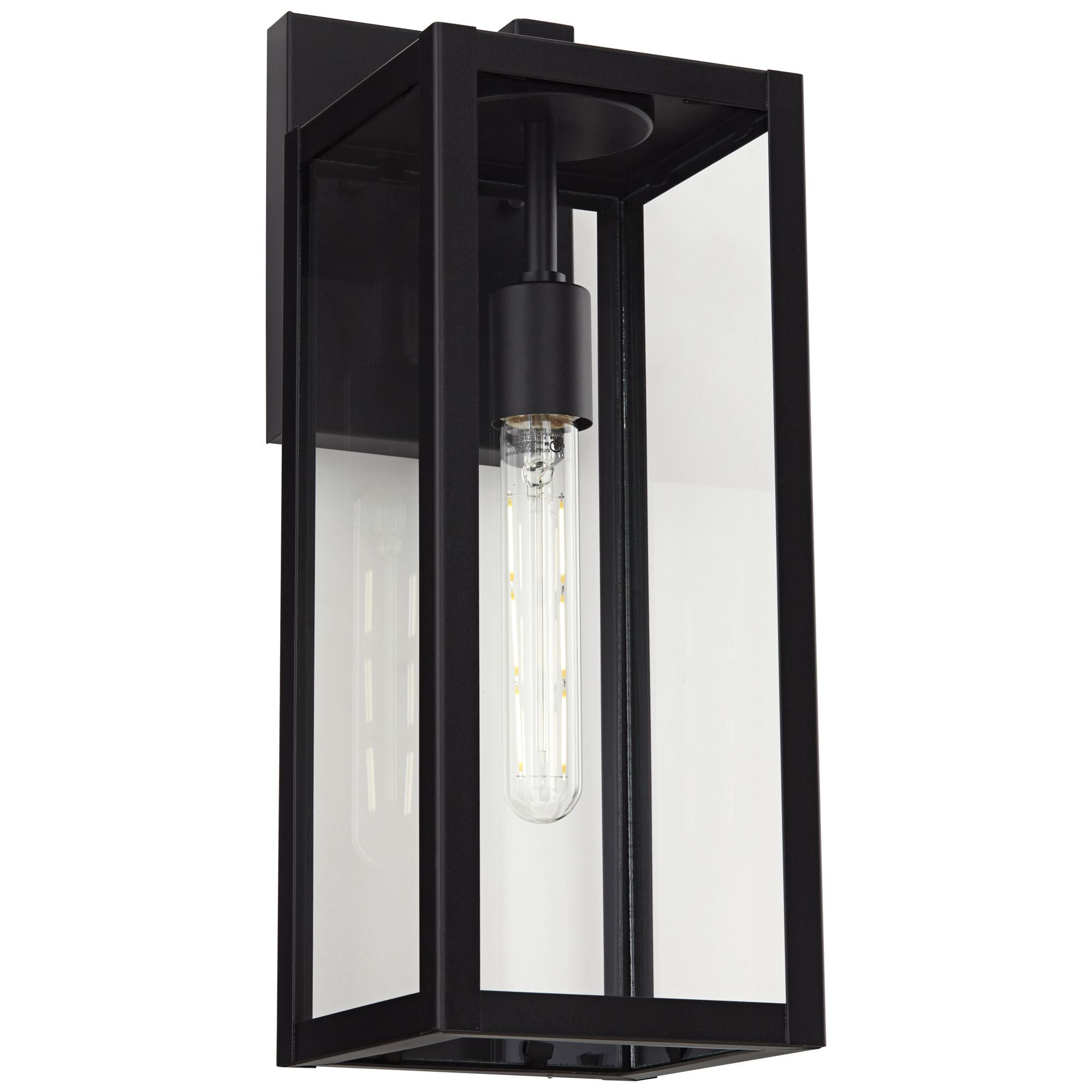 John Timberland Titan Modern Outdoor Wall Light Fixture Mystic Black 17" Clear Glass for Post Exterior Barn Deck House Porch Yard Patio Home Outside