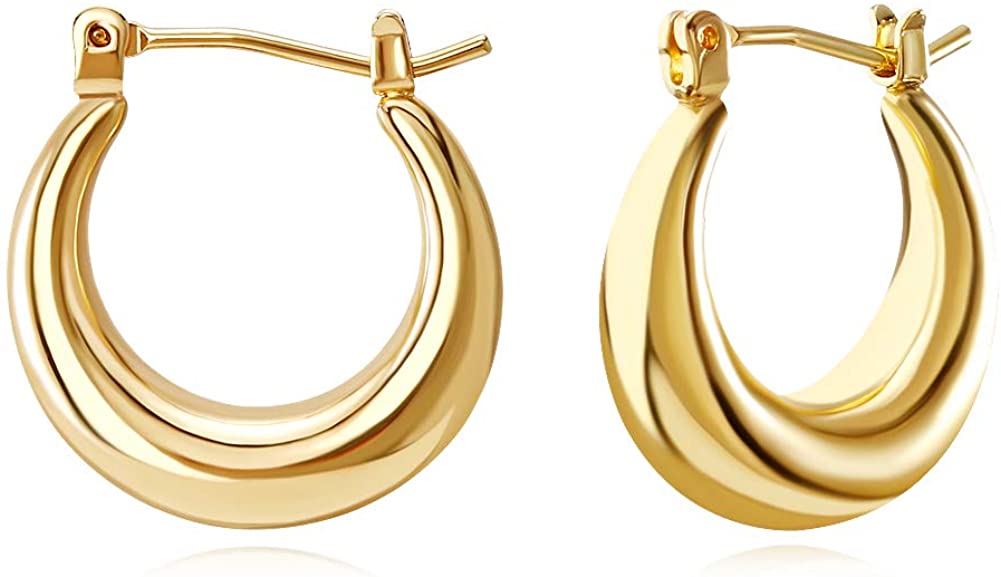 IYEFENG 14K Gold Plated Chunky Small 