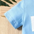 thumbnail image 6 of Boy Outfits Toddler Kids Boys Summer Short Sleeve Cartoon Dinosaur Prints Pullover Tops Striped Shorts Outfits Boys Shorts Blue 12 Months-18 Months, 6 of 7