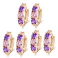 thumbnail image 1 of 3X Aretes de Circon de Mujer Aretes de Aro de Pendiente Femenino - Purpura, 1 of 4