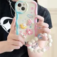thumbnail image 3 of Funda transparente suave con cordón para teléfono con diseño de oso 3D coreano para iPhone 16, 15, 14 Pro Max, 11, 13, 12 Mini, XR, 8, 7 Plus, X, XS, SE, 3 of 5