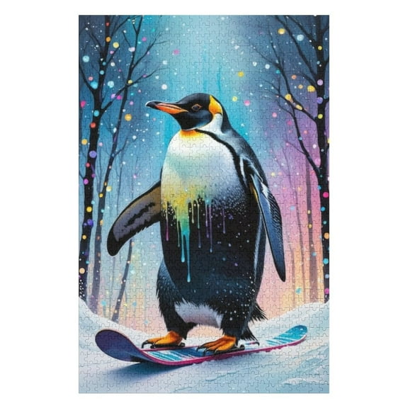 Puzzles for Adults 300 Pieces - Colorful Penguin Challenging Gift for Puzzle Lovers, Fun Time with Friends, Displayable Wall Decor