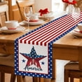 thumbnail image 5 of Independence Day Table Runner 120 Inches Long Farmhouse Dress Scarves, 4th of July Patriotic Star Blue Red Flag Dining Tablerunner for Coffee Table/Kitchen Island/Party Décor, 13" x 120", 5 of 8