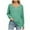 Green, variant on fatyb Long Sleeve Shirts for Women Fall Plain Basic Tee Fashion Loose Tunic Tops with Leggings