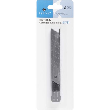 Sparco, SPR01721, Utility Knife Refill Cartridge, 6 / Pack, Stainless Steel