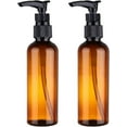 thumbnail image 2 of 4pcs 120ml Refillable Plastic Pump Dispenser Bottles for Lotion Massage Oil Shampoo Containers Round Pump Bottles Brown, 2 of 4