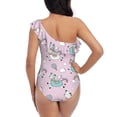 thumbnail image 5 of Gaeub Llama Unicorn and Rainbow Women's One Shoulder Ruffle Tummy Control Swimwear for Swimming Surfing Beach Party - Small, 5 of 8
