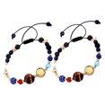 thumbnail image 2 of 2 piezas de pulsera del sistema solar niños lindos pulsera planeta cuentas de piedra natural joyas de galaxias para fiestas diarias de uso diario, 2 of 3