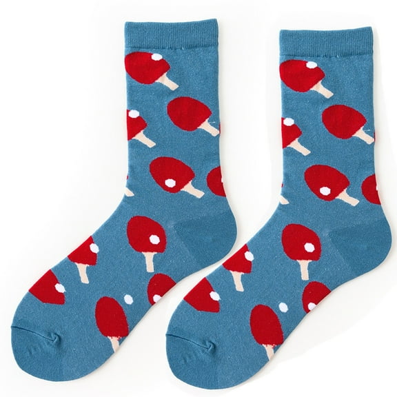 Lilgiuy Unisex Printing Towel Bottom Socks Long Sock Comfortable Socks Fall Clothes for 2022 Spring Winter