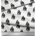 thumbnail image 2 of Soimoi Satin Silk Fabric Gorilla Animal Printed Fabric 1 Yard 42 Inch Wide, 2 of 3