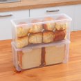 thumbnail image 6 of Bwomeauty Kitchen Storage, Airtight Bread Storage Containers Plastic Reusable Loaf Cake Clear Bread Dispenser Fresh Bread Organizer Bin, Mens Gifts, 11x4x5inch, 6 of 8