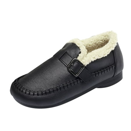 

NECHOLOGY Warm Winter Boots Women Women s Boots Flat Winter Casual Plush Shoes Slipon Hiking Boots for Women Support Black 7.5