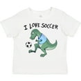 thumbnail image 3 of Inktastic I Love Soccer-dinosaur in Blue Boys or Girls Toddler T-Shirt, 3 of 5