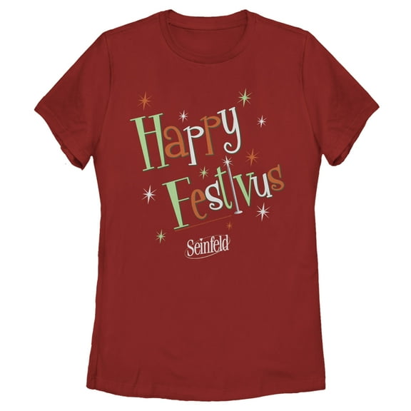 Women's Seinfeld Happy Festivus  Graphic Tee Red Large