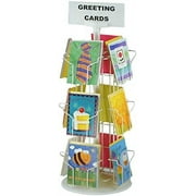 Greeting Card Racks with (12) 5 x 7 Pockets for Counter Displays, 29 inches Tall - White Wire Construction with Plastic Base