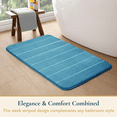 thumbnail image 2 of ComfiTime Memory Foam Bathroom Rug, Non-Slip Bath Mats for Bathroom Floor, Soft & Ultra Absorbent Shower Mat, Quick Dry Machine-Washable Bathmat for Shower & Tubs, 20 x 32, Turquoise, 2 of 9