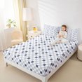 thumbnail image 4 of jejeloiu Geometric Checkered Grid Twin Sheet Sets,White Deepblue Bedding For Kids 3pcs, 4 of 7