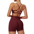 thumbnail image 3 of IDOPIP Women 2 Piece Seamless Backless Yoga Sets High Waist Shorts and Sports Bra Gym Athletic Clothing Outfits, 3 of 7