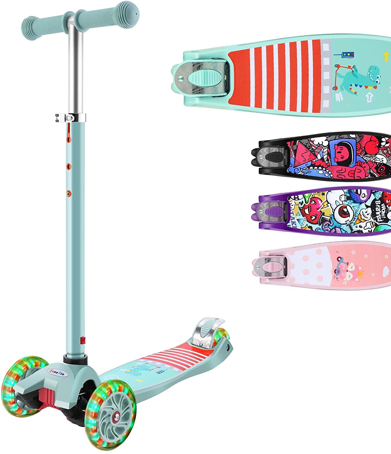 Kick Scooters Yantian 549X Radio Flyer Lean N Glide Scooter with Light Up Wheels Vehicle Red