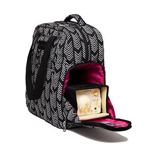 Sarah Wells Kelly Convertible Breast Pump Bag and Backpack (Black and White)