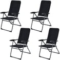 thumbnail image 5 of Resenkos Set of 4 Patio Folding Chairs with Adjustable Backrest-Black, Outdoor Dining Chair for Outside Patio, All Weather, Porch, Garden, Poolside, 5 of 10