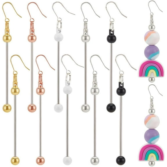 5 Colors Beadable Earring Bars 10pcs Beadable Bar Links Dangle Earring Blank Beading Earrings Finding Jewelry Connectors