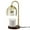 Dark Wood, variant on Merkury Innovationss Amber Hammered Glass Candle Warmer Lamp with Adjustable Height & Dark Wood Base
