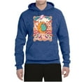 thumbnail image 2 of Wild Bobby Sun and Moon Groovy Vintage Daisy Flowers Stars Vintage Unisex Hoodie Sweatshirt, Vintage Heather Blue, Small, 2 of 6
