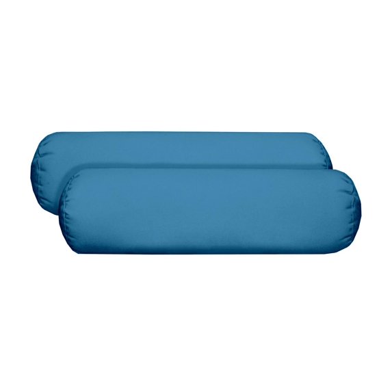 RSH Décor Set of 2 - Indoor/Outdoor Decorative Neckroll/Throw Pillow Made with Solid Pool Blue Fabric (20" x 6") - Choose Size and Choose Color