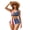 American Flag Firework Print, variant on CHAQLIN Two Piece Yellow Hibiscus Floral Swimsuit Set for Women Cross Lace Up Bikini High Waisted Tankini Bathing Suits Ruched Padded Swimsuits Halter Swimwear for Beach Pool