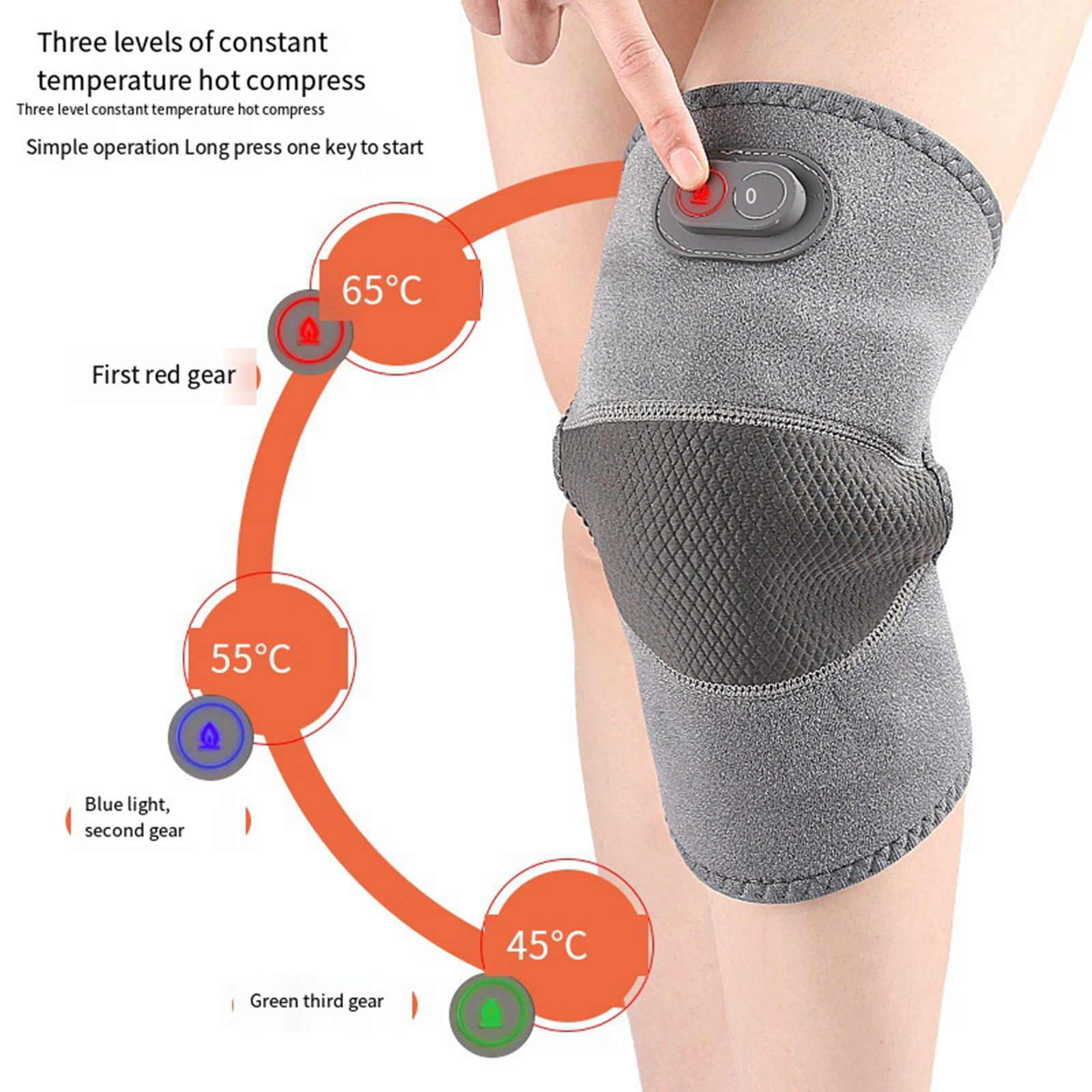 USB Powered Heating Knee Pads with Vibration Massage Technology for Warmth and