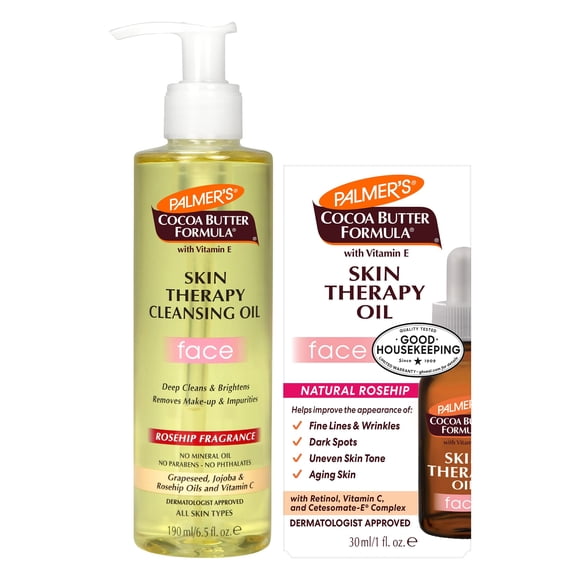 Paquete de aceite facial para terapia cutánea Palmer's (aceite y limpiador)
