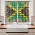 thumbnail image 2 of Ambesonne Jamaican Kitchen Curtains, Flag on the Wall Chalk, 55"x39", Multicolor, 2 of 3
