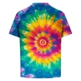 thumbnail image 3 of POTETI Short Sleeve Mens Polo Shirt Collared Casual Shirts Quarter Zip Loose Tie Dye Tops, 3 of 4