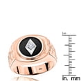 thumbnail image 3 of 14K Black Real Onyx And Natural 0.1 Ctw Diamond Mens Dainty Ring 14K (Rose Gold Size 7), 3 of 3