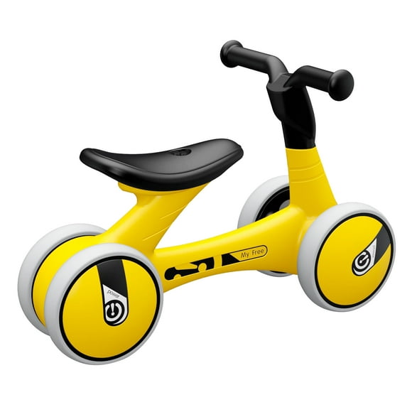 Baby Balance Bikes Baby Toys for 1 Year Old Boys Girls 18-36 Months Cute Toddler First Bicycle Infant Walker Children No Pedal 4 Wheels 1st Birthday Gift to Train Baby from Standing to Runni