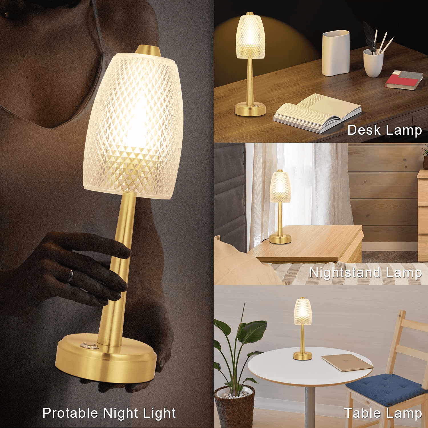 PUSU Portable Table Lamp Battery Powered LED Lamp Cordless Table Lights  3-Level Brightness Touch Con…See more PUSU Portable Table Lamp Battery  Powered
