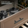 thumbnail image 4 of MJD Hardware - 10 Pack Cabinet Pulls Black Round Kitchen Drawer Handles 5" Hole Center 7.5" Inch Overall Length Stainless Steel Matte Black Cabinet Pulls Knobs, 4 of 7