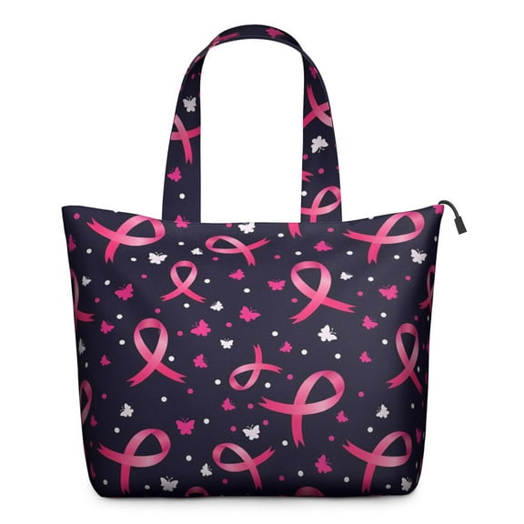 Pink Breast Cancer Travel Tote Bags for Women Carry On,Large Weekender Bags for Women Travel,Multi Functional Duffle Bag for Work,Shopping,Sports