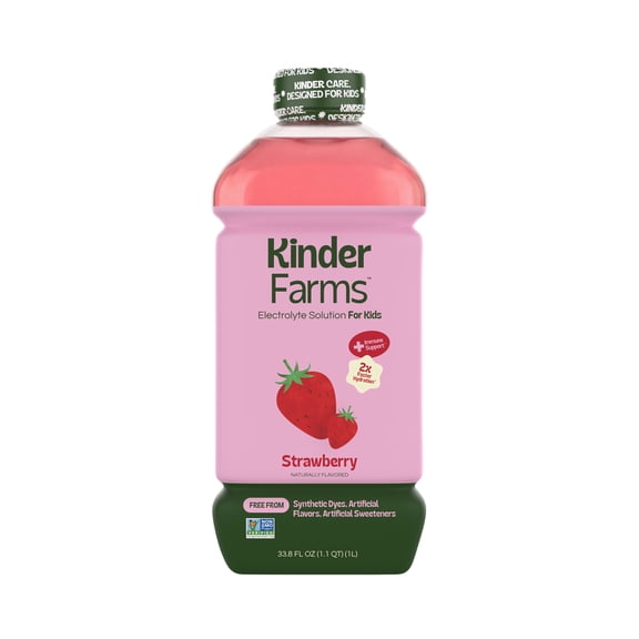 KinderLyte Electrolyte Drink for Kids & Adults, Strawberry, 1 Liter