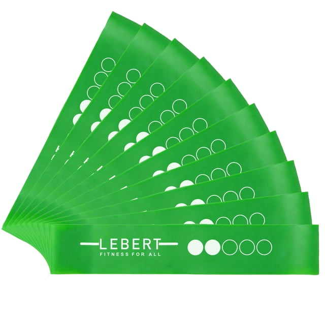 Lebert Fitness Mini Band Bande de Résistance Boucle Bandes d'Exercice Ensemble de 10 Vert